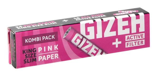 Gizeh PINK King Size Slim Papers + Aktivkohlefilter